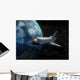 Space Shuttle Backdropped against Wall Decal Design 5