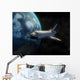 Space Shuttle Backdropped against Wall Decal Design 5