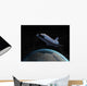 Space Shuttle Backdropped against Wall Decal Design 3