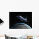Space Shuttle Backdropped against Wall Decal Design 3