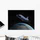 Space Shuttle Backdropped against Wall Decal Design 3