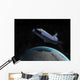 Space Shuttle Backdropped against Wall Decal Design 3