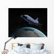 Space Shuttle Backdropped against Wall Decal Design 3