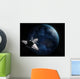 Space Shuttle Backdropped against Wall Decal Design 2