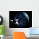 Space Shuttle Backdropped against Wall Decal Design 2