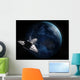 Space Shuttle Backdropped against Wall Decal Design 2