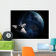 Space Shuttle Backdropped against Wall Decal Design 2