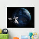 Space Shuttle Backdropped against Wall Decal Design 2