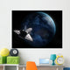 Space Shuttle Backdropped against Wall Decal Design 2