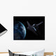 Space Shuttle Backdropped against Wall Decal Design 1
