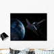 Space Shuttle Backdropped against Wall Decal Design 1