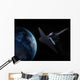 Space Shuttle Backdropped against Wall Decal Design 1