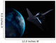 Space Shuttle Backdropped against Wall Decal Design 1