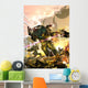 Futuristic Robotic Marines Charging Wall Decal