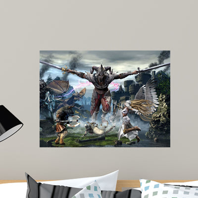 Titan Trying to Defeat Wall Decal shown on a wall