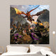 Red Dragon and Orcs Wall Decal