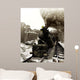 Steam Engine Emerging out Wall Decal