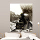 Steam Engine Emerging out Wall Decal