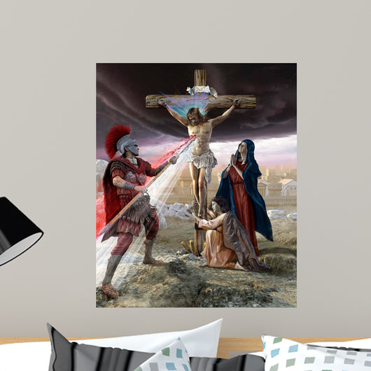 Jesus Cross Roman Piercing Wall Decal
