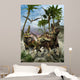 Corythosaurus Being Chased Tyrannosaurus Wall Decal