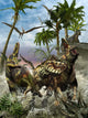 Corythosaurus Being Chased Tyrannosaurus Wall Decal
