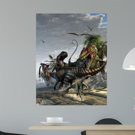 Two Giganotosaurus Trying to Wall Decal