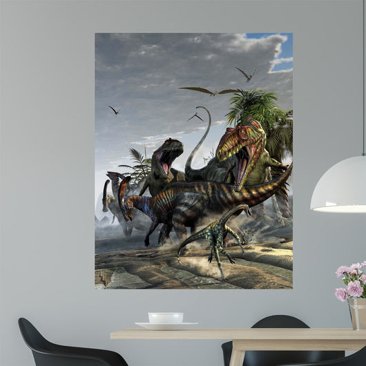 Two Giganotosaurus Trying to Wall Decal