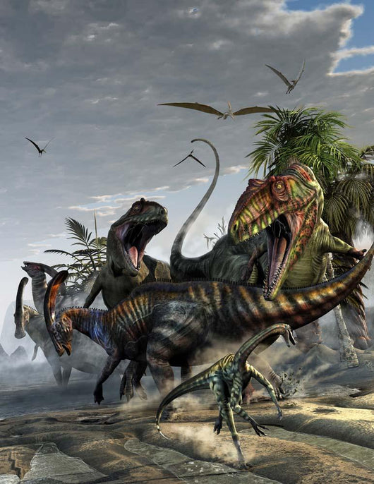Two Giganotosaurus Trying to Wall Decal