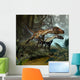 Pair Utahraptors Crossing Stream Wall Decal