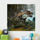 Pair Utahraptors Crossing Stream Wall Decal