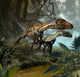 Pair Utahraptors Crossing Stream Wall Decal
