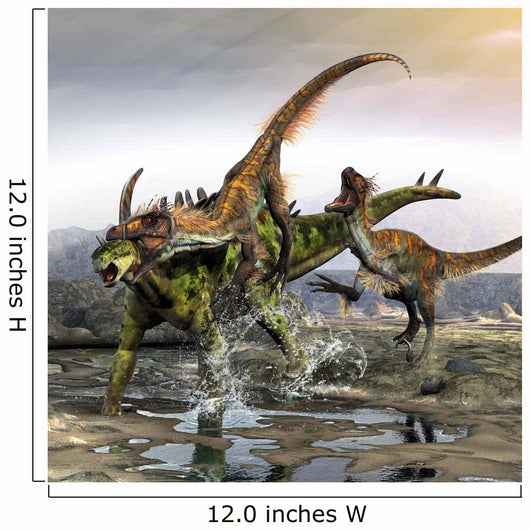 Gigantspinosaurus Is Attacked Pair Wall Decal