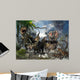 Family Torosaurus Protecting Their Wall Decal