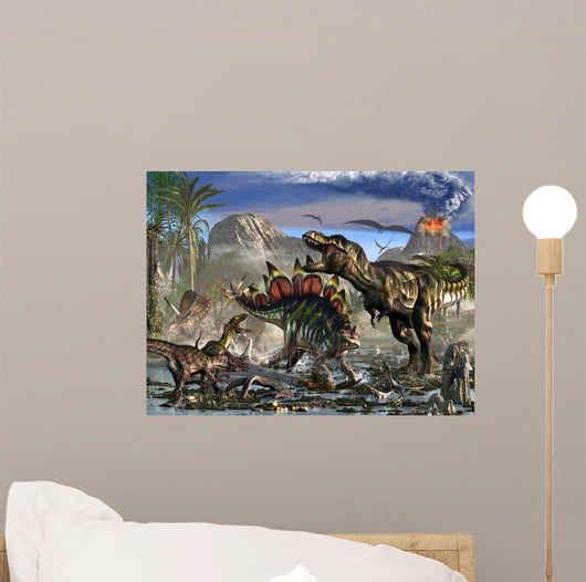 Stegosaurus Defending Himself from Wall Decal
