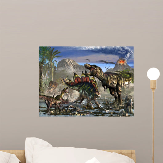 Stegosaurus Defending Himself from Wall Decal