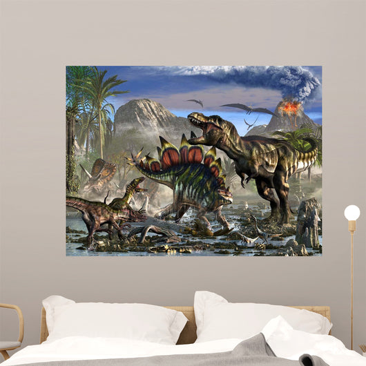Stegosaurus Defending Himself from Wall Decal