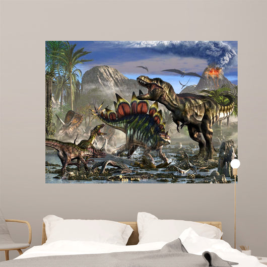 Stegosaurus Defending Himself from Wall Decal