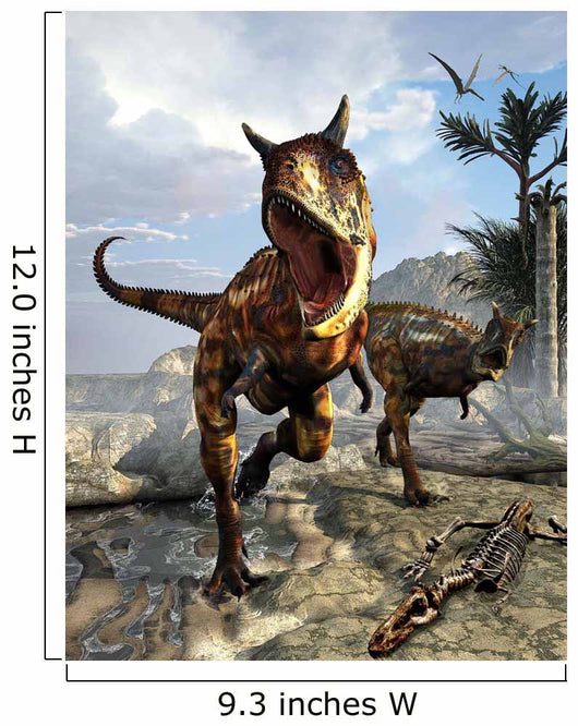 Pair Carnotaurus Dinosaurs Hunting Wall Decal