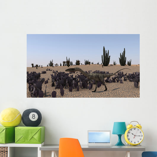 Coelophysis Running through Desert Wall Decal