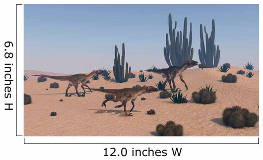 Utahraptors Roaming Desert Environment Wall Decal