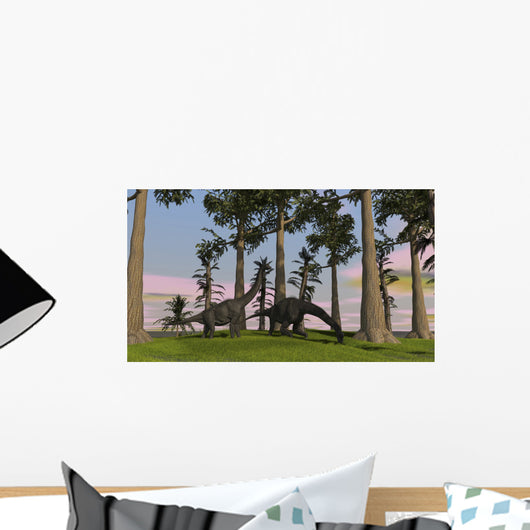 Large Brachiosaurus Dinosaurs Grazing Wall Decal
