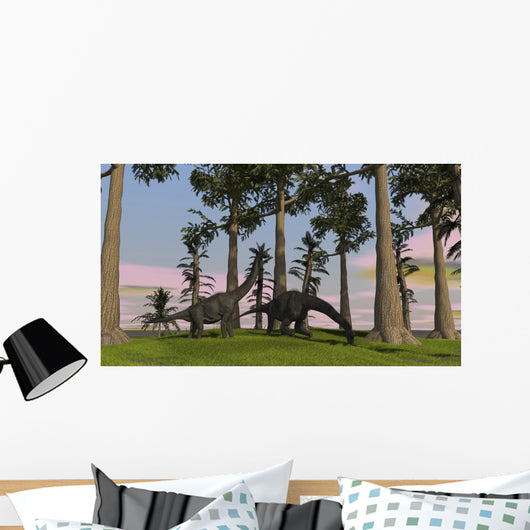 Large Brachiosaurus Dinosaurs Grazing Wall Decal