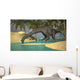 Large Brachiosaurus Drinking Water Wall Decal