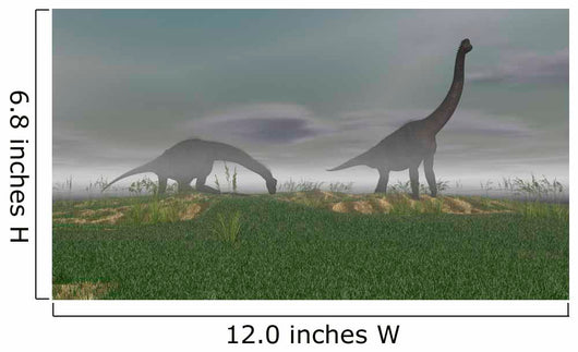 Two Brachiosaurus Dinosaurs Grazing Wall Decal Design 2