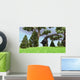 Large Brachiosaurus Grazing among Wall Decal Design 1