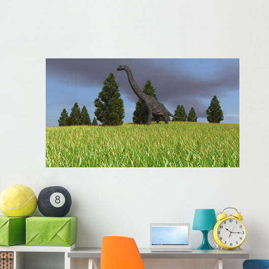 Large Brachiosaurus Open Field Wall Decal Design 3