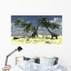 Two Brachiosaurus Dinosaurs Grazing Wall Decal Design 1