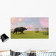 Brontotherium Grazing Prehistoric Grasslands Wall Decal Design 1