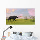 Brontotherium Grazing Prehistoric Grasslands Wall Decal Design 1