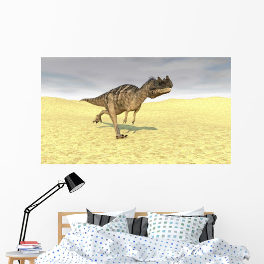Ceratosaurus Running across Barren Wall Decal Design 6